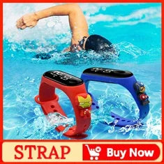 Disney Frozen Digital Kids' Watches Anime Figures LED Luminous Watch Touch Waterproof Electronic Sports Watch Kids Birthday Gift