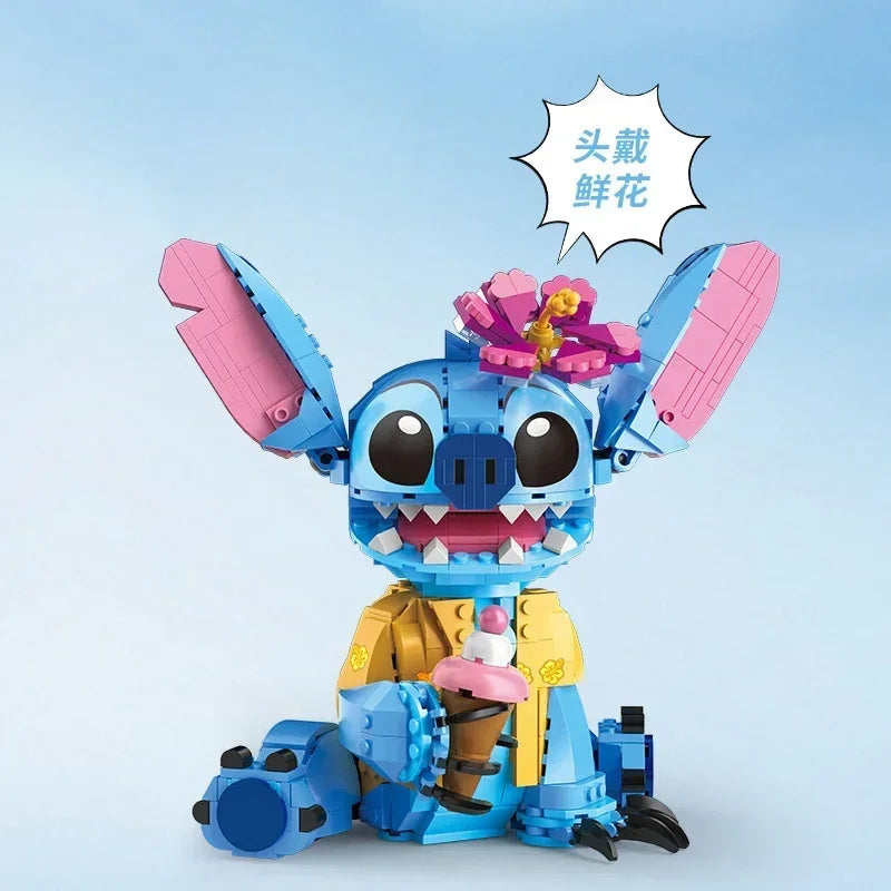 Christmas Stitch Angel CP Building Blocks 2025-Large Piece Cartoon Toys Moving Ears Kids Assembly Birthday Gift for Boys Girls