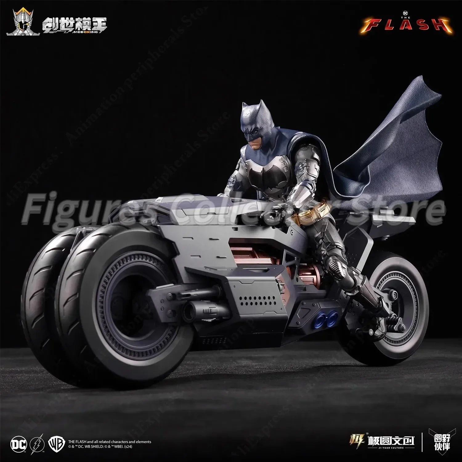 Modoking The Flash 1/12 Batman Ben Affleck Suit Motorcycle Batmobile Assembly Action Figure Collectible Toy Gift