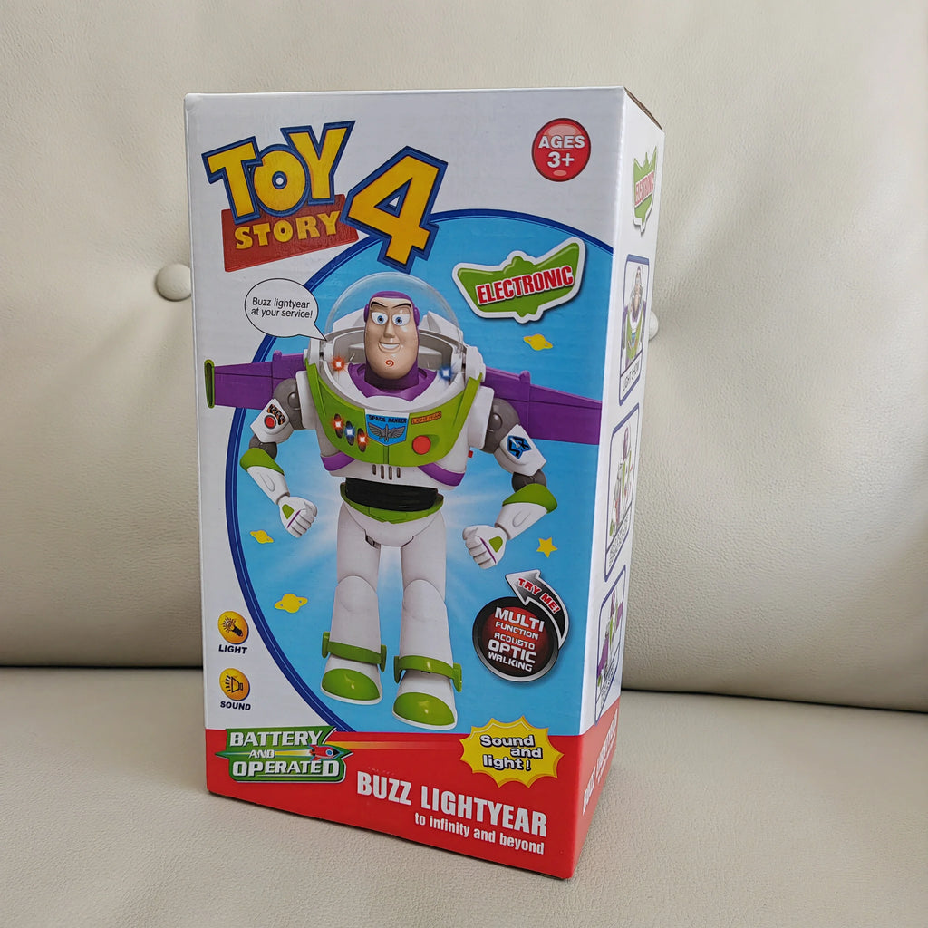 Disney Toy Story  Buzzlightyear Cartoon Figure Model Toys Pixar Electric Walking Light Robot Doll Action Doll Kids Birthday Gift
