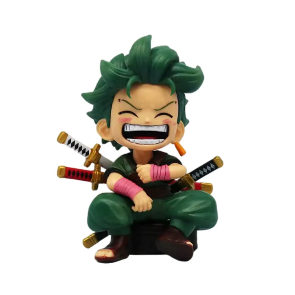 One Piece 13cm Anime Figure One Piece Monkey D Luffy Roronoa Zoro Kawaii Toys Q Figural Nendoroid Car Decoration PVC Model Gift