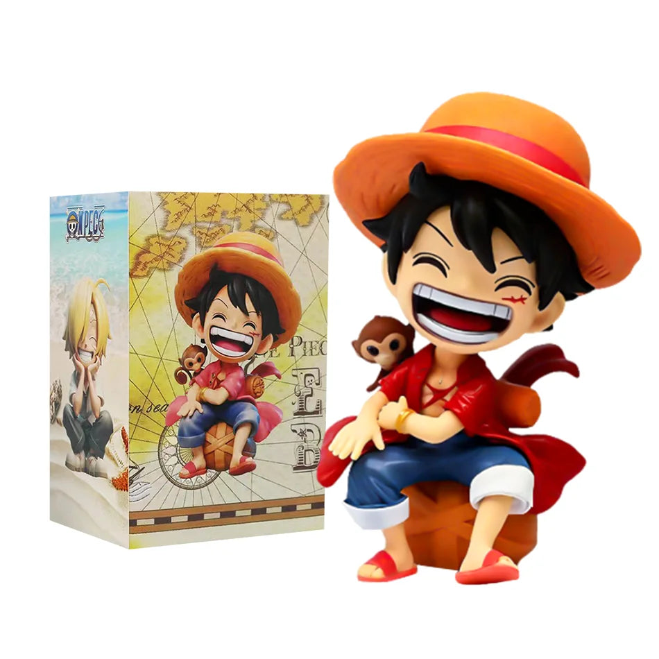 One Piece 13cm Anime Figure One Piece Monkey D Luffy Roronoa Zoro Kawaii Toys Q Figural Nendoroid Car Decoration PVC Model Gift