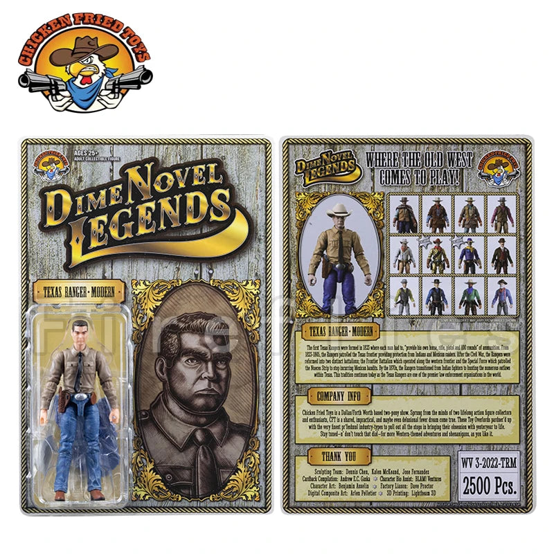 1/18 3.75inches Chicken Fried Toys Action Figure Dime Novel Legends Modern Texas Ranger Anime Collection Model Toy Free Shipping