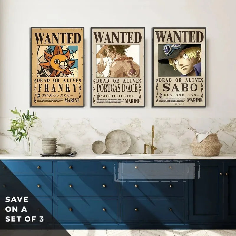 One Piece Canvas Poster Bounty Order Luffy Wallpapr Ace Figures Nami Home Decoration Painting Anime Zoro Wall Art Sanji