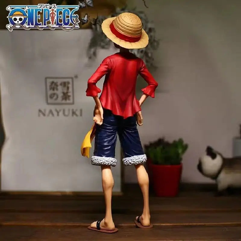 28cm  One Piece Anime Figure Confident Smiley Luffy Three Form Face Changing Doll Action Figurine Model Toys  Kits