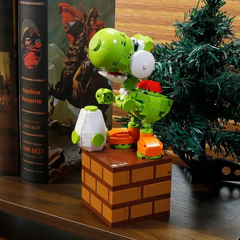 Super Mario Bros Base Building Blocks Yoshi Luigi Star Assembled Question Mark MOC Game Model Mario Mini Brick Toy For Kids Gift