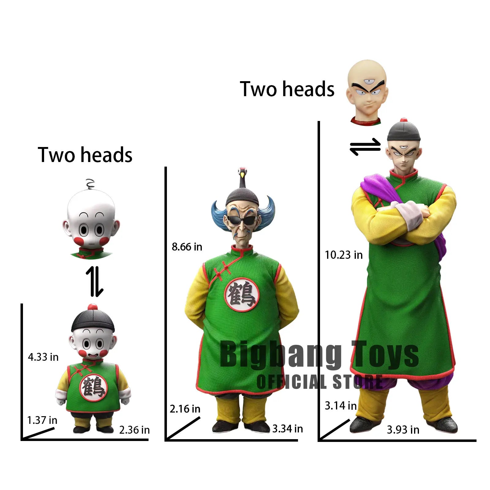 Dragon Ball Z Anime Figure Double headed School Tien Shinhan Chiaotzu Figures PVC Statue Collectible Model Toys Gifts
