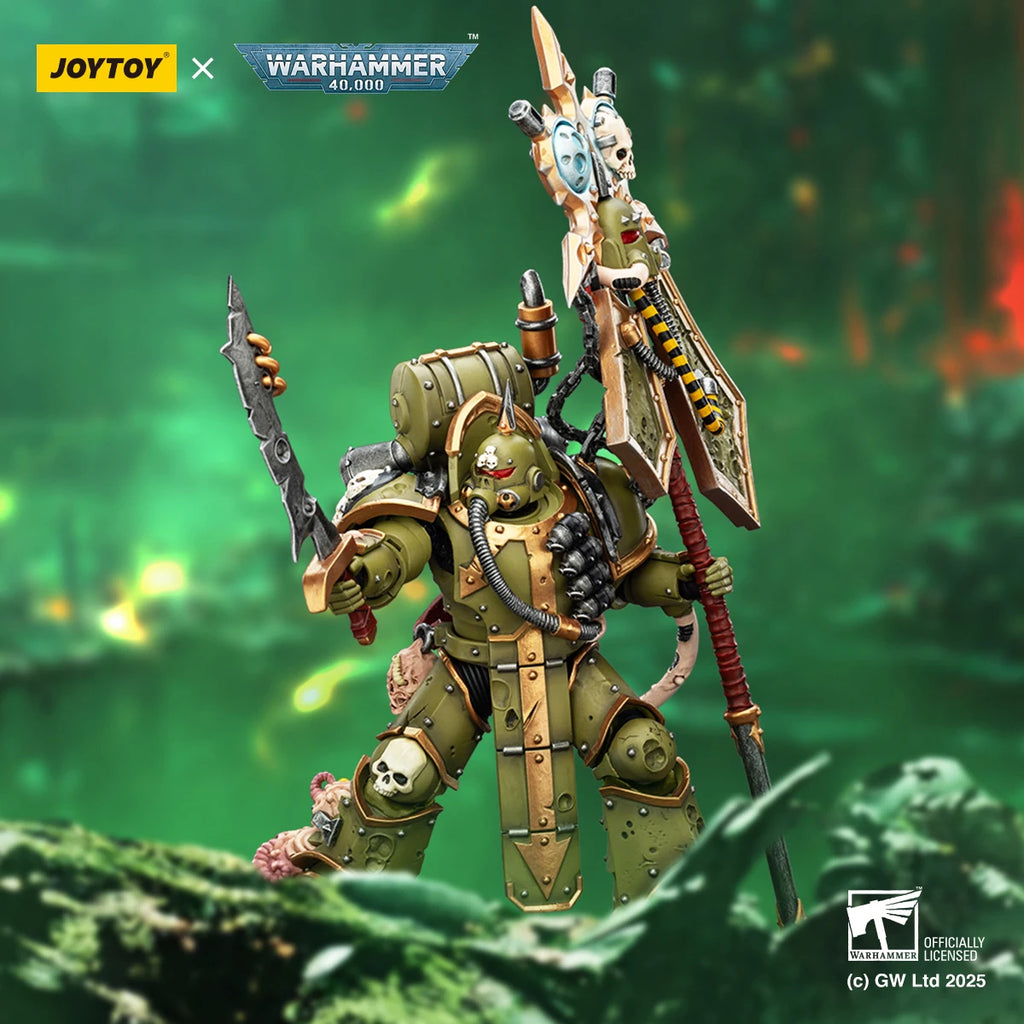 JOYTOY Warhammer 40K 1/18 Action Figure Death Guard Plague Marine Icon bearer Anime figures Toys Model