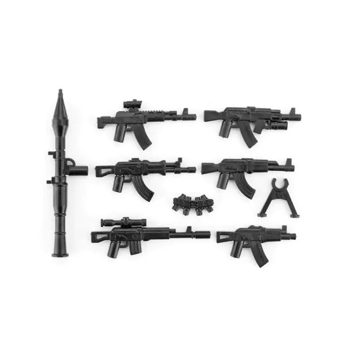 25/50/100Pcs Soldier Police Gangster WW2 Army Military Weapons SWAT Machine Gun Mortar Building Blocks Figure Model Brick Toy