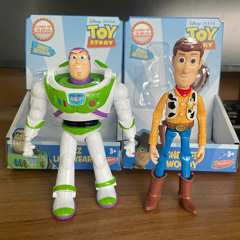 Disney Toy Story Buzz Lightyear Action Figure Toy Model Pixar Robot Doll For Children Birthday Gift Collectible Handmade Artwork