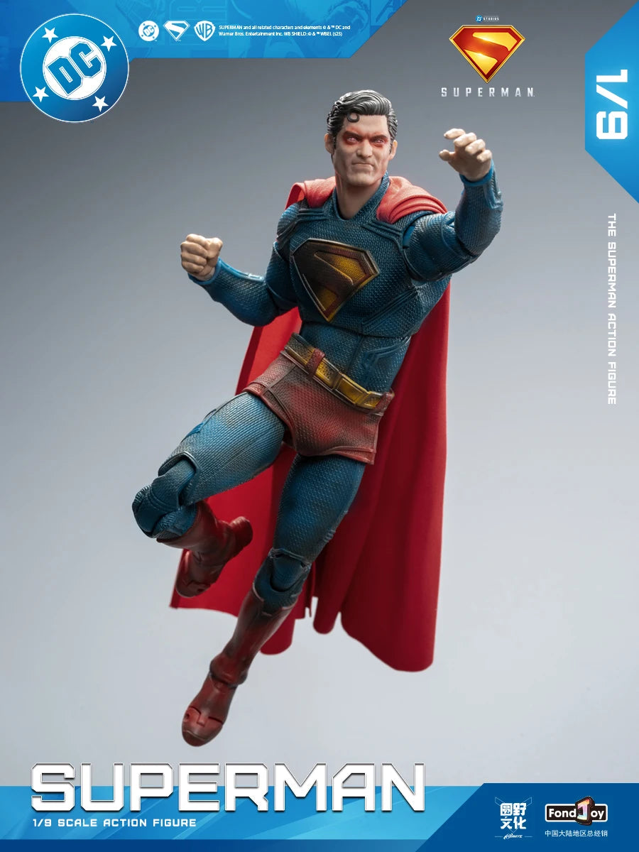 2025 Original Fondjoy David Corenswet Superman Action Figure 1/9 New SupermanFigure PVC Joint Movable Kid Toy Boy Gift