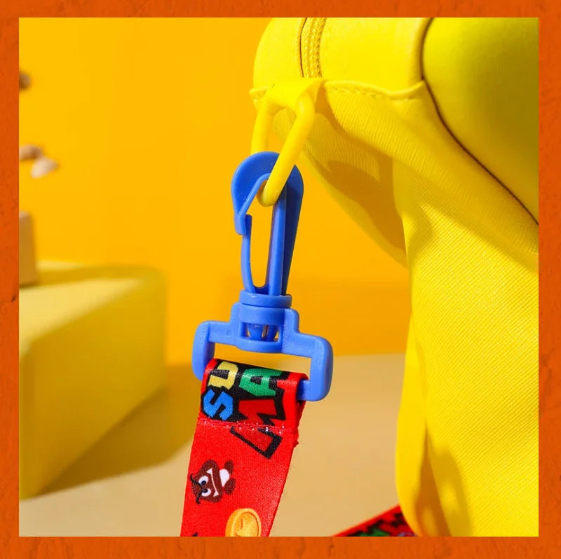 Super Mario Yellow Big Eye Star Backpack Girl Fashion Bag Student Crossbody Bag Anime Peripheral Backpack Birthday Gift