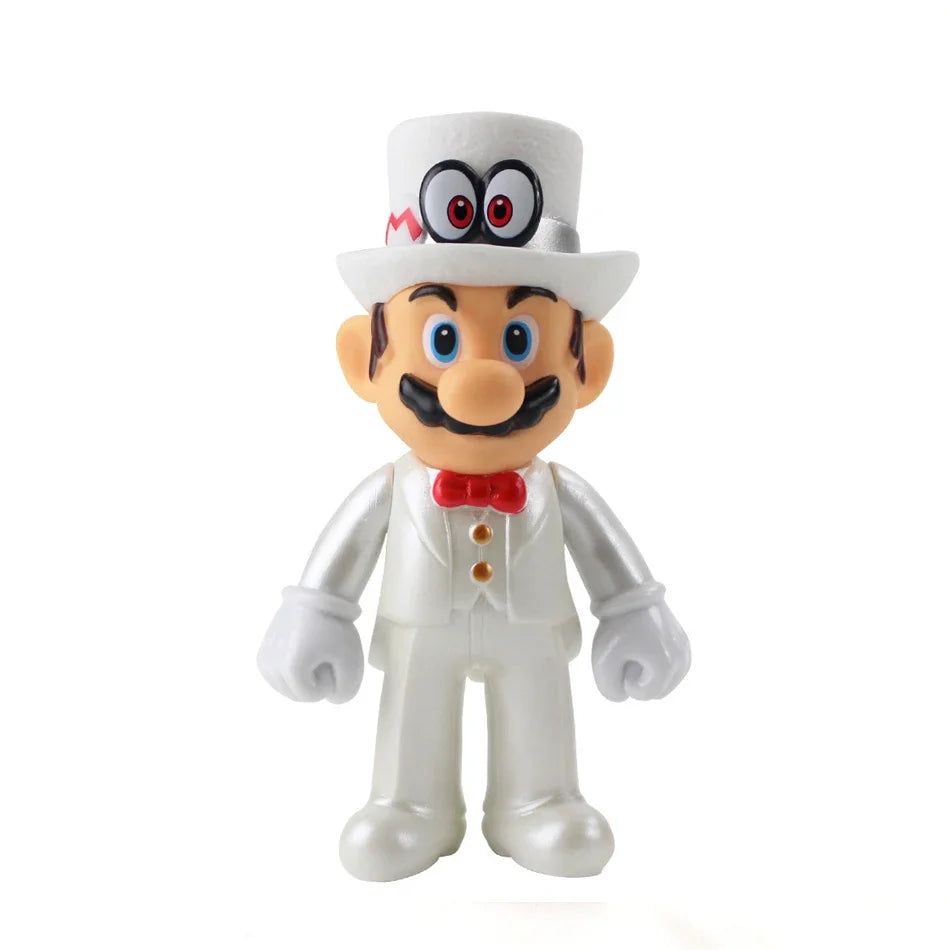Super Mario Bros Cartoon Dolls Model Birthday Gift Anime Figures Luigi Yoshi Mario Creative Collectible Model Toys