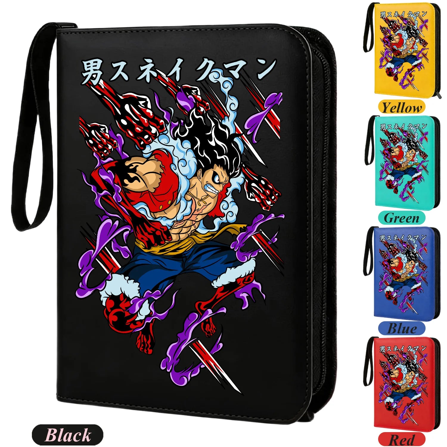 ONE PIECE Card Album Anime Collectible Book Binder 4 Card Slot Collectible Game Cards Binder Holder Zipper Gifts Toys