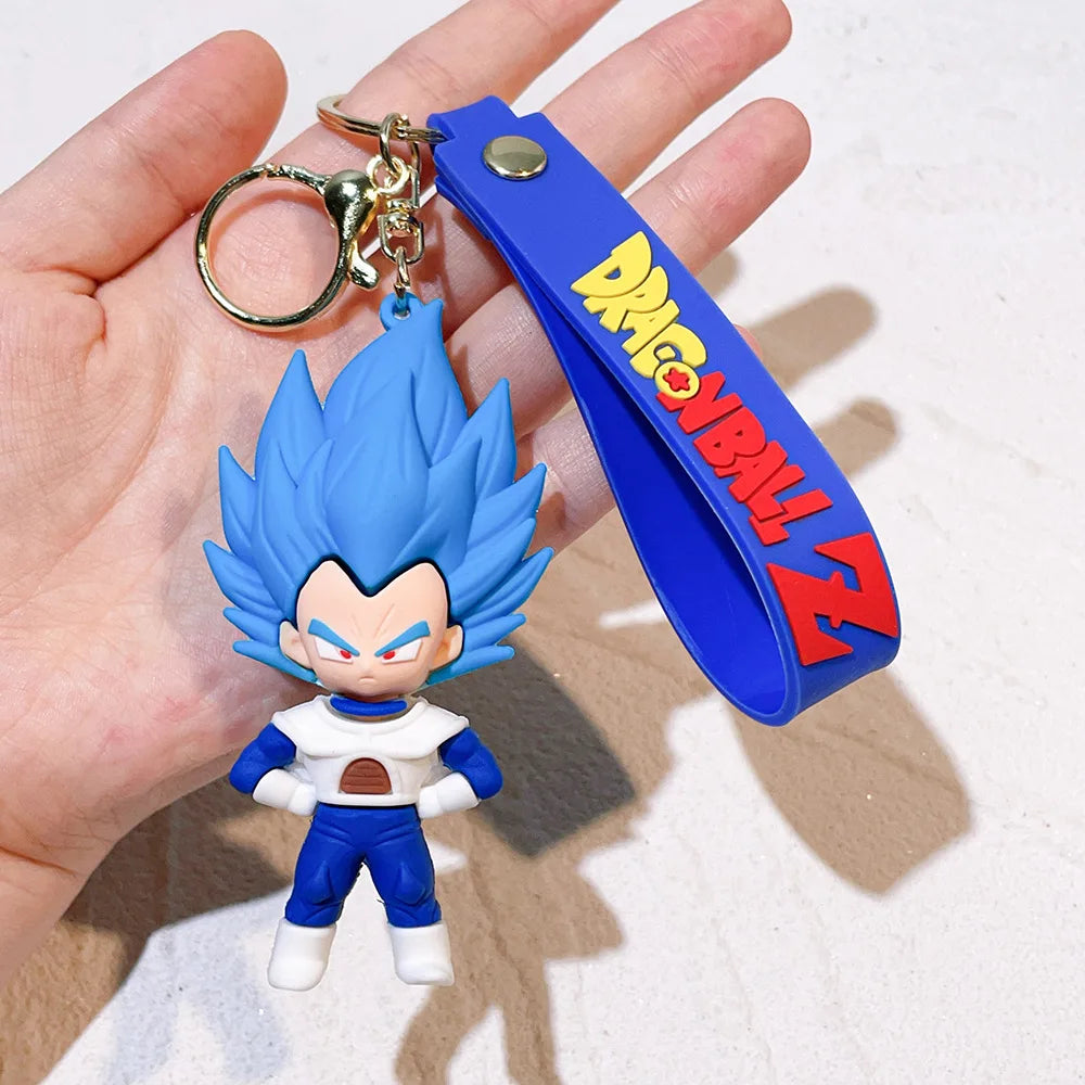 Anime Dragon Ball Keychain Fashion Jewelry Son Goku Vegeta Piccolo Action Figures Key Ring for Men Women Bags