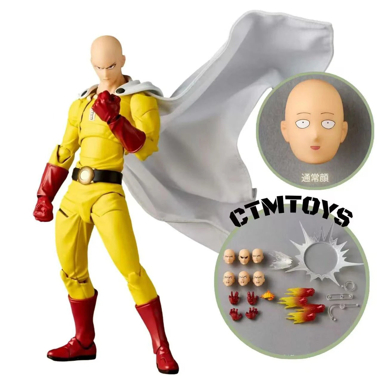 One Punch Man Saitama Amazing Yamaguchi Revoltech Saitama In Stock Anime Action Collection Figures Model Toys Gifts