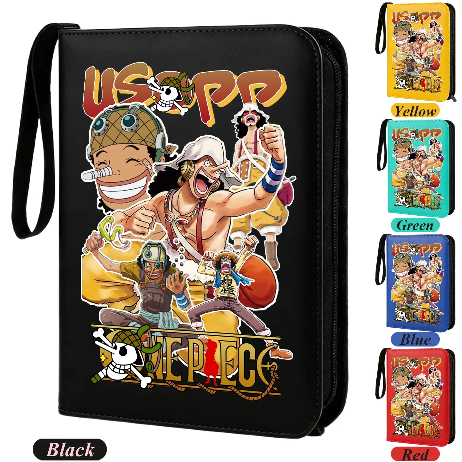 ONE PIECE Card Album Anime Collectible Book Binder 4 Card Slot Collectible Game Cards Binder Holder Zipper Gifts Toys