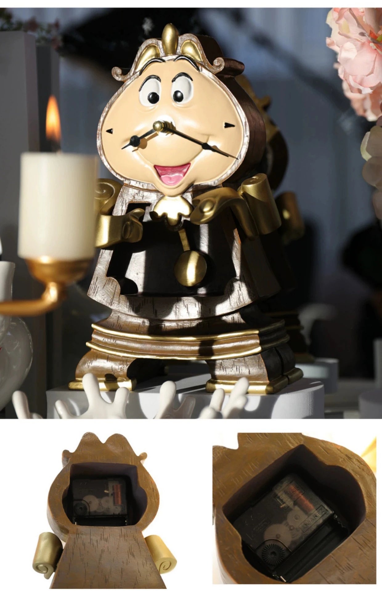 Disney Beauty And The Beast Cogsworth Mr Clock 24cm Action Figure Figurine Collection Decoration Toys Pvc Model Christmas Gifts