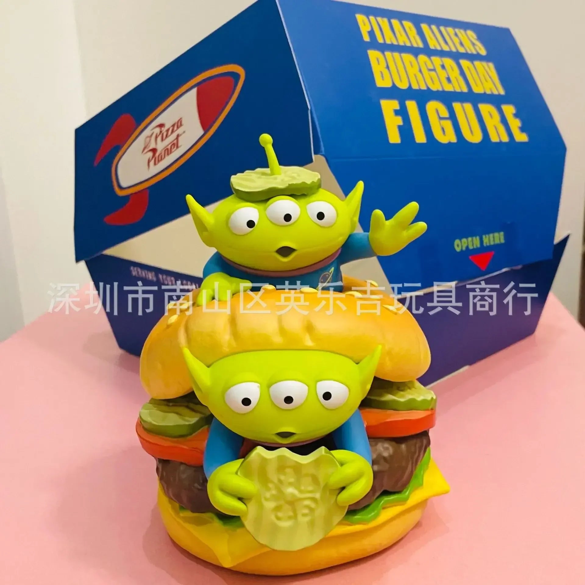 Disneys Cartoon Toy Story Alien Hamburger Statue Creative Three Eyes Alien Action Figure Fashion Brand Pvc Collection Model Gift