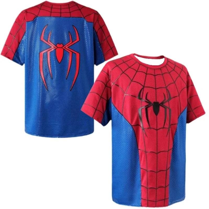 2026 New Spider-Man Superhero Short-Sleeve T-shirt Men Women Summer Oversize Shirt Breathable Quick Drying Family Kids Clothing