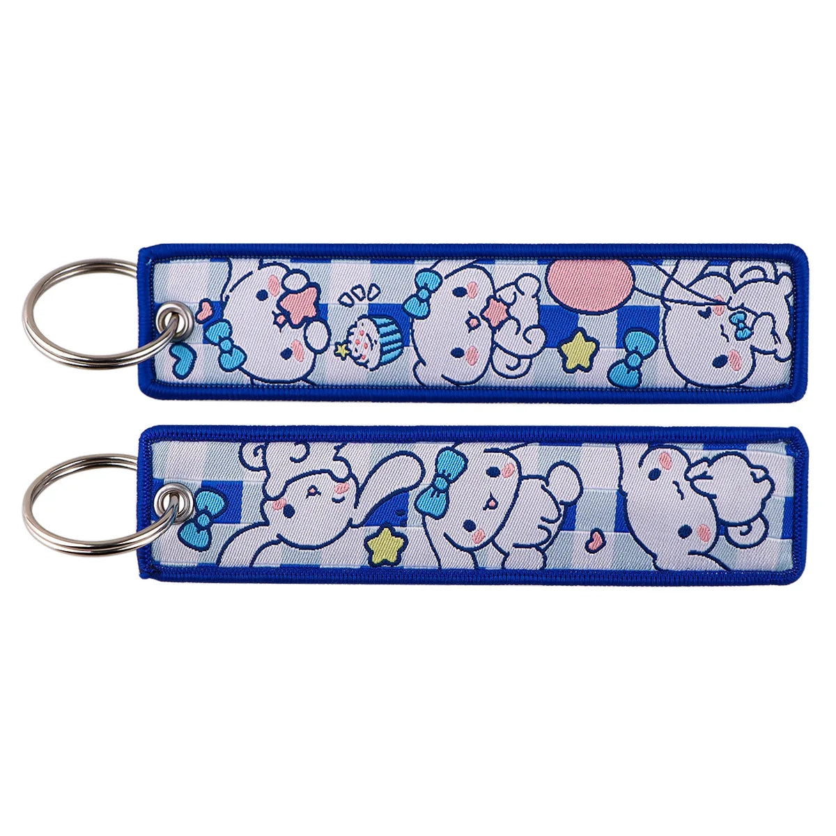 Sanrio Hello Kitty Melody Kuromi Embroidery KeyChain Key Tag Cars Backpack Chaveiro Keychain Keyring Accessories Toy Gift