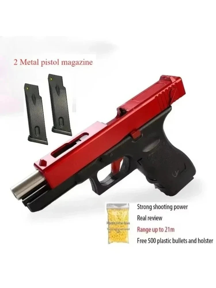 Manual G17 Soft Bullet Toy Gun High Quality Air Gun Lower Magazine Laser Outdoor CS Game Children Birthday Gift