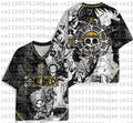 2026 New Summer Japanese Anime One Piece Zoro Luffy 3D Quick-Drying T-Shirt Plus Size for Men Women Children's Top Jersey Gift
