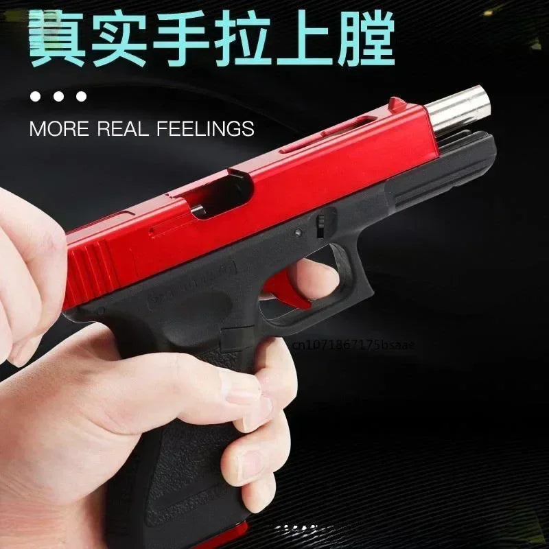 Manual G17 Soft Bullet Toy Gun High Quality Air Gun Lower Magazine Laser Outdoor CS Game Children Birthday Gift
