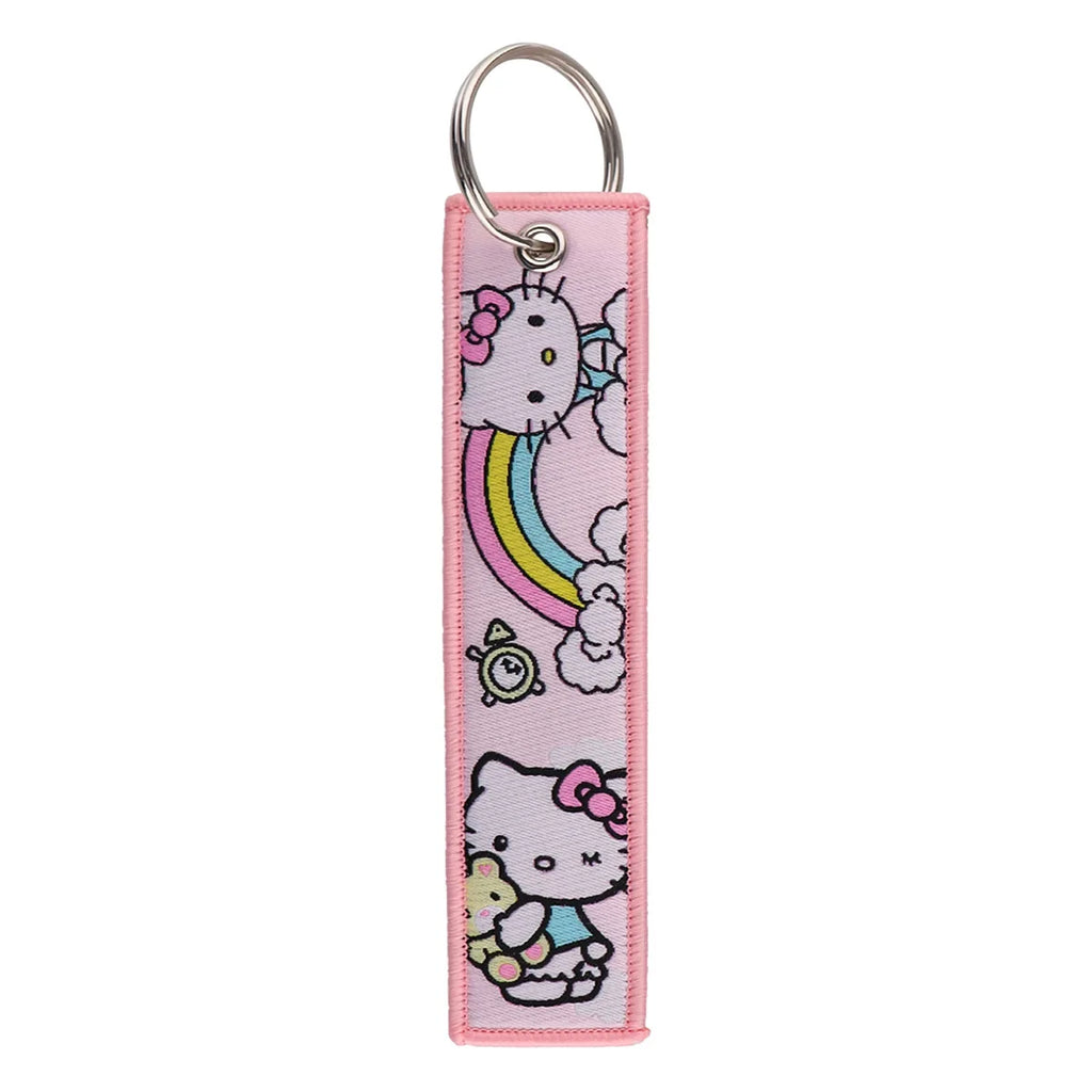 Sanrio Hello Kitty Melody Kuromi Embroidery KeyChain Key Tag Cars Backpack Chaveiro Keychain Keyring Accessories Toy Gift