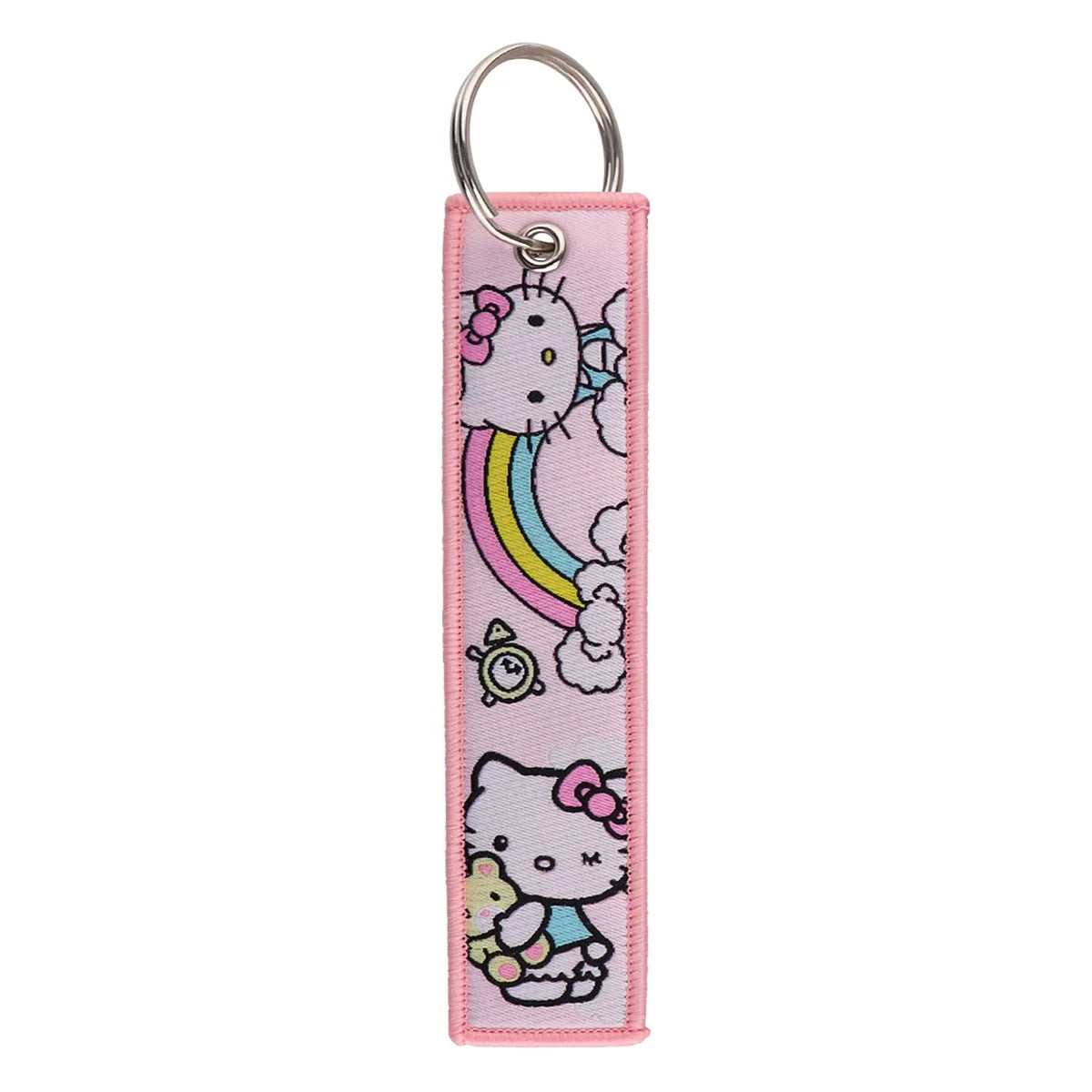 Sanrio Hello Kitty Melody Kuromi Embroidery KeyChain Key Tag Cars Backpack Chaveiro Keychain Keyring Accessories Toy Gift