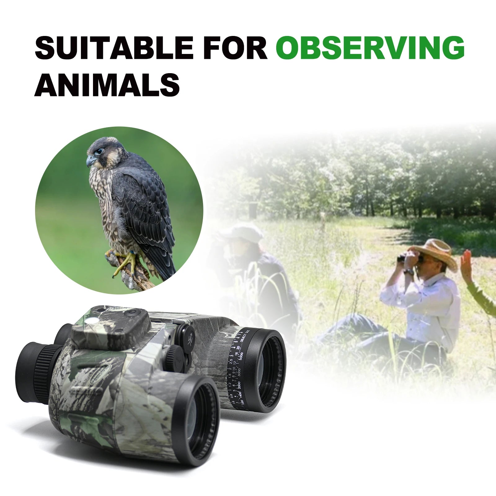 IPX7 Telescope Binoculars 10x50 Professional Powerful Binoculars with Internal Rangefinder Compass Waterproof for Surviva