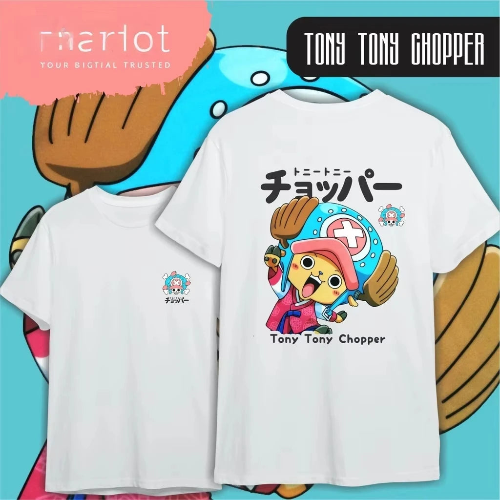 One Piece Chopper Cotton T-shirt 2026 Summer Kids/Men's Women's Fashion Casual Y2K Short Sleeved T-shirt Streetwear Unisex