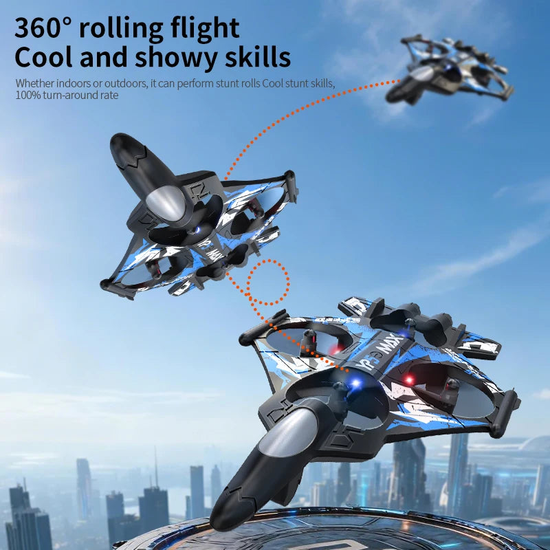 2026 New YP5MAX RC Foam Airplane 2.4GWIFI Fighter Stunt Tumbling Helicopter with Colored LED Lights Toys