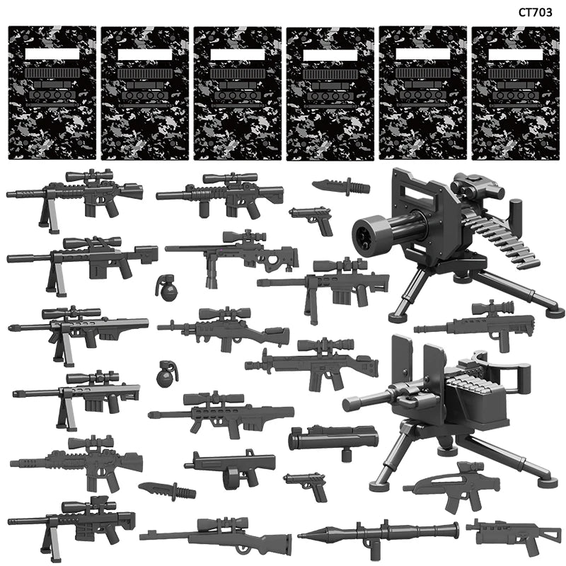 Modern Police SWAT City Weapons Set US Military Toy Kit Soldier Pack Army Equipment Mini MOC Figures Building Block Toys for Boy