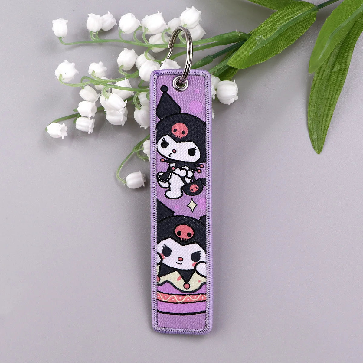 Sanrio Hello Kitty Melody Kuromi Embroidery KeyChain Key Tag Cars Backpack Chaveiro Keychain Keyring Accessories Toy Gift