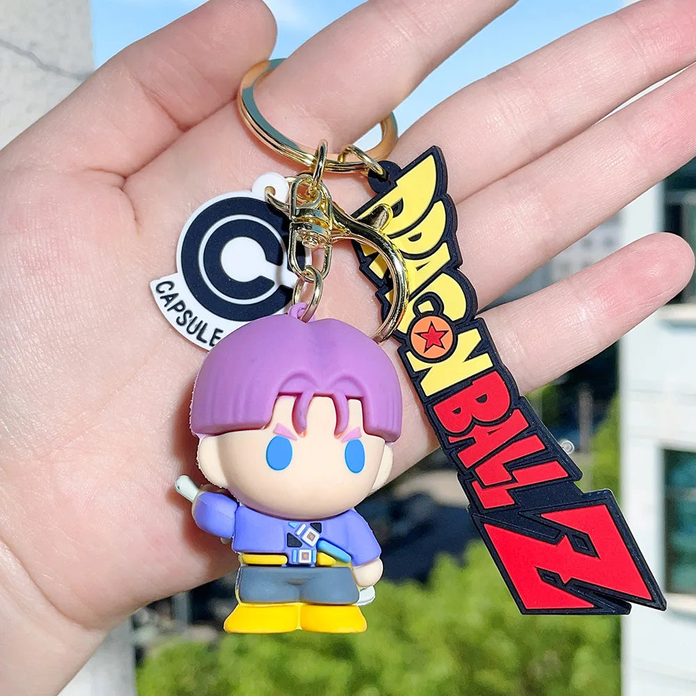 Anime Dragon Ball Keychain Fashion Jewelry Son Goku Vegeta Piccolo Action Figures Key Ring for Men Women Bags