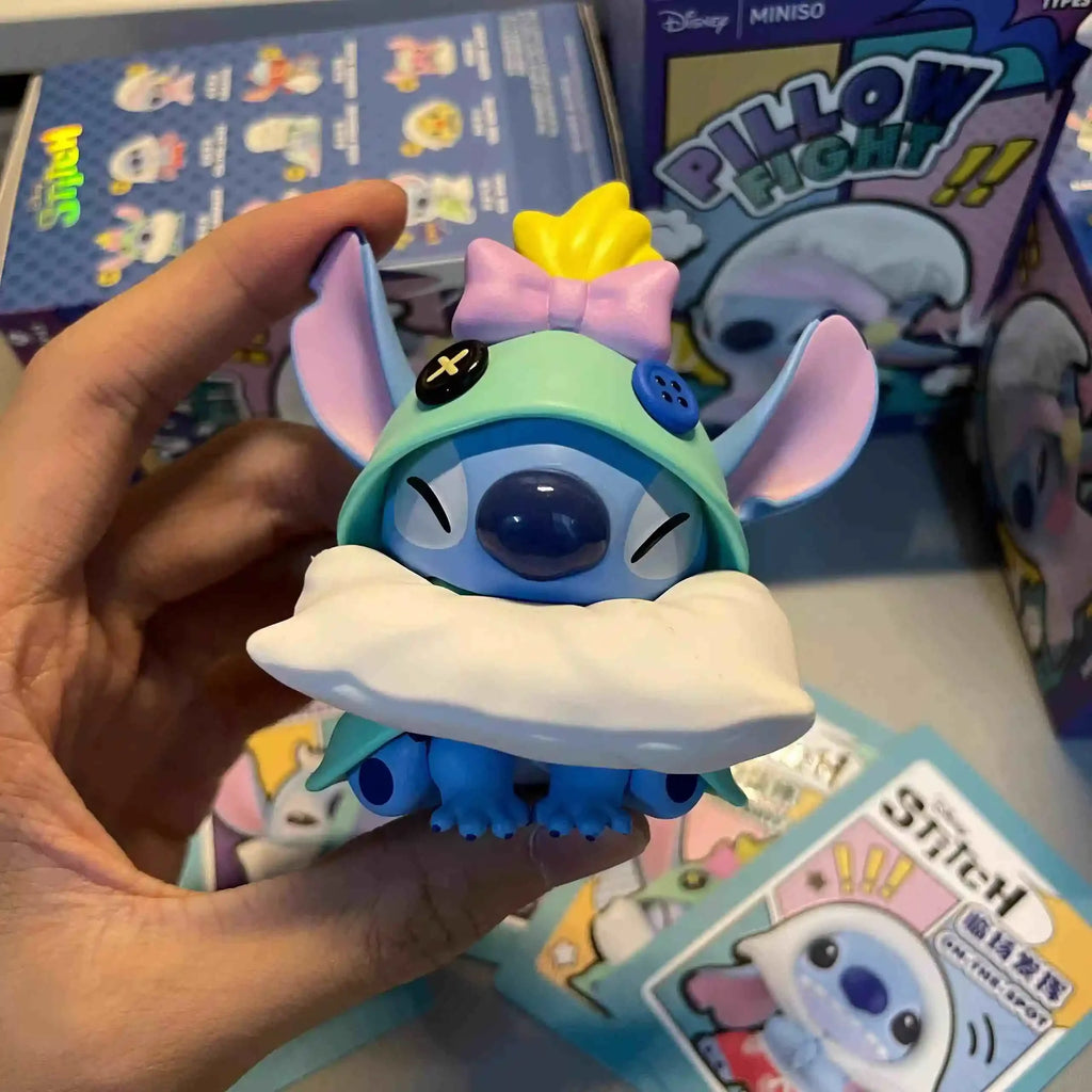 New Cartoon Disney Stitch Needle Pillow Battle Series Blind Box Action Figure Decor Ornament Cute Needle Doll Toy Birthday Gifts