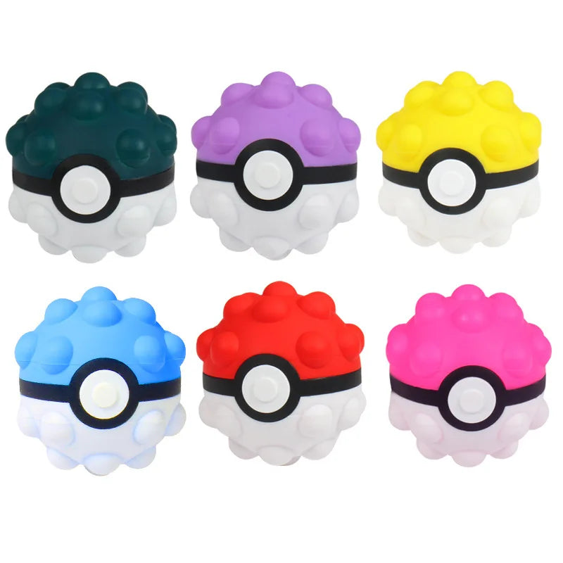Pokemon Decompression Toys 6styles Cute Poke Ball Pinching Chronic Rebound Toys Small Unzip Ball Portable Play Children Gifts