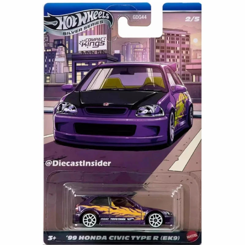 Genuine Hot Wheels Gdg44 Silver Label Compact Kings Serise Fiesta Miata Sentra 1/64 Scale Die-Cast Model Cars Gifts Surprise Car