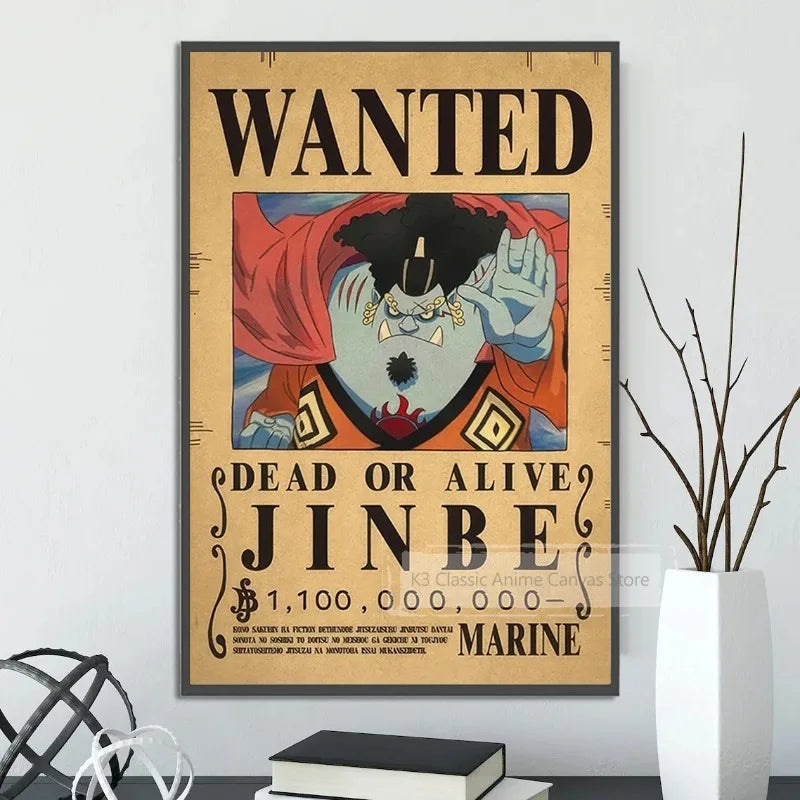 One Piece Canvas Poster Bounty Order Luffy Wallpapr Ace Figures Nami Home Decoration Painting Anime Zoro Wall Art Sanji