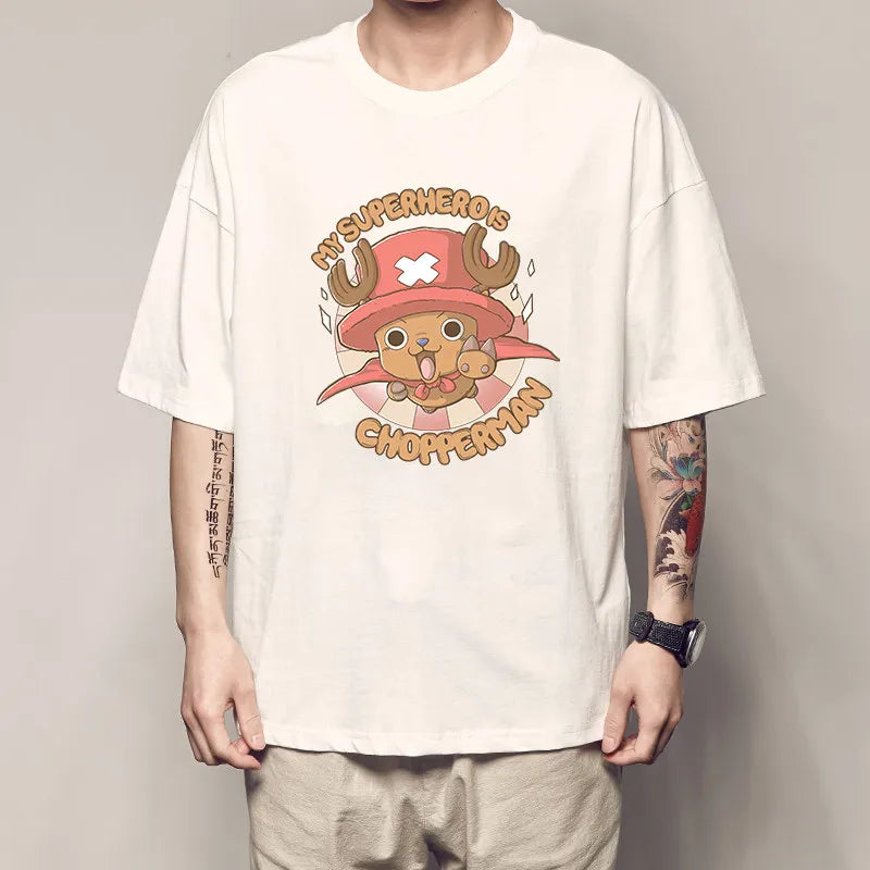 One Piece Anime Graphic T Shirt Men Summer 2026 Casual Short Sleeve Tee Loose Fit Streetwear Skull Crossbones Luffy Y2k Clothes