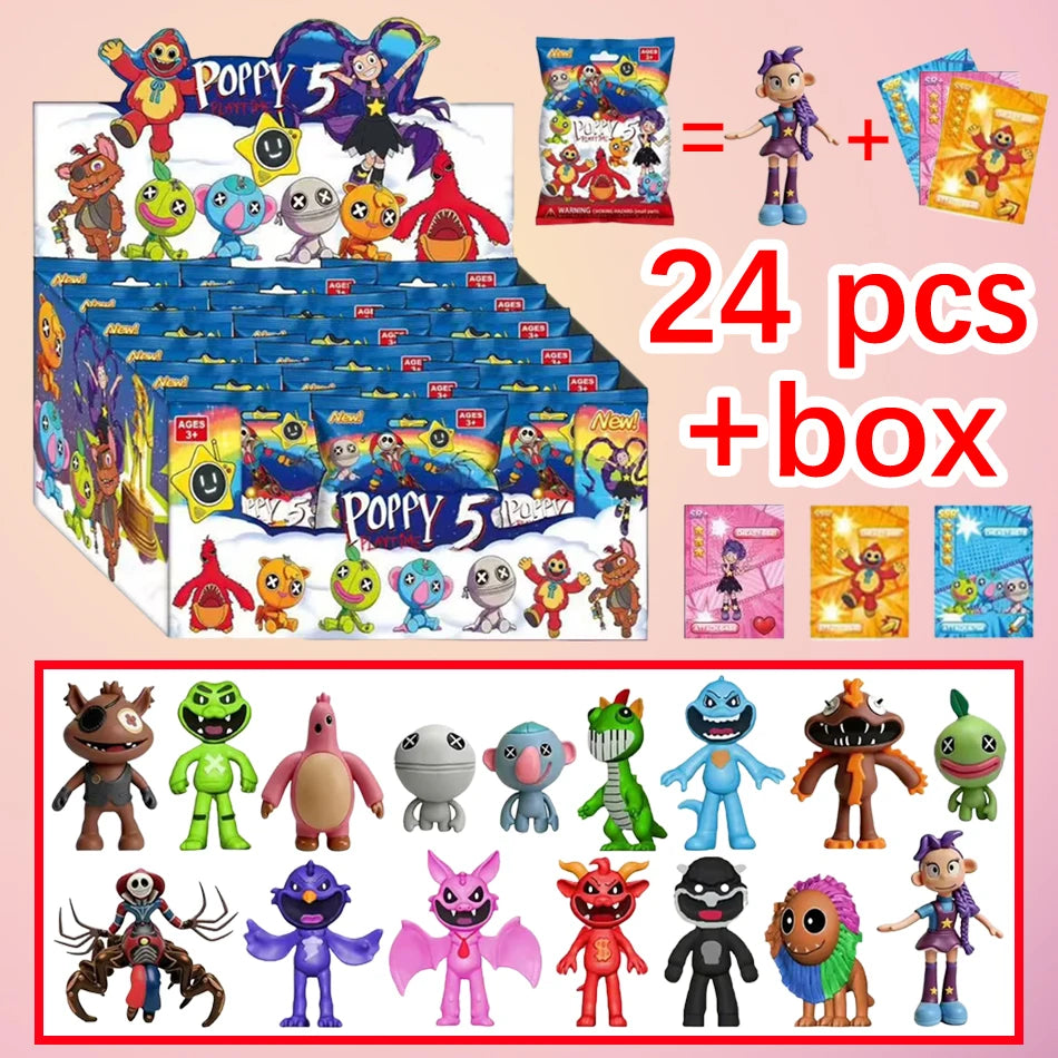 2-24pcs Bobi Game 5 Series Blind Box Toy Horror Smile Animal Handmade PVC Model Ornament Birthday Gift Peripheral Blind Box