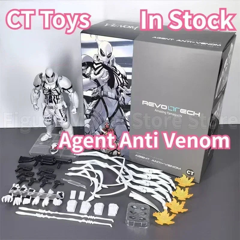 In Stock CT Toys SHF Spider Man KO Revoltech Amazing Yamaguchi Agent Anti Venom Spider Man Venom Anime Action Figures Model
