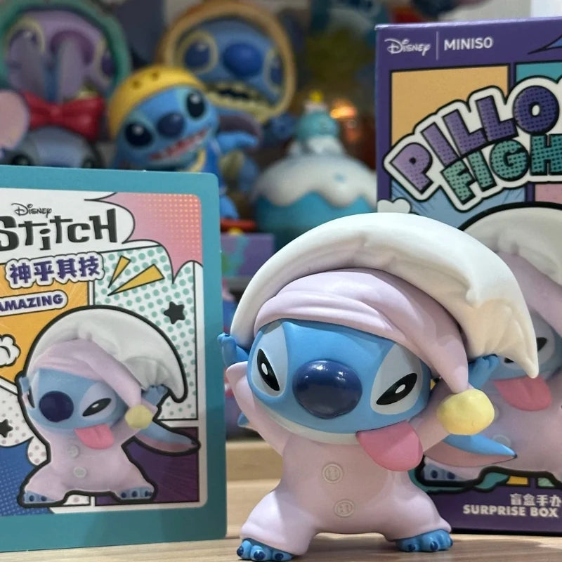 New Cartoon Disney Stitch Needle Pillow Battle Series Blind Box Action Figure Decor Ornament Cute Needle Doll Toy Birthday Gifts