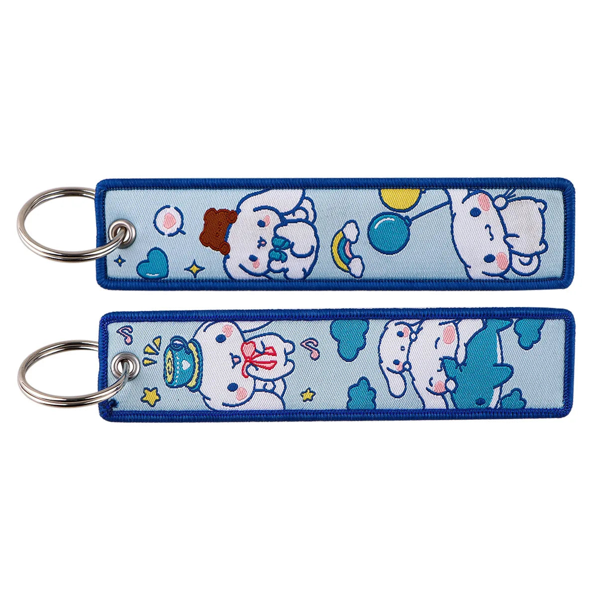 Sanrio Hello Kitty Melody Kuromi Embroidery KeyChain Key Tag Cars Backpack Chaveiro Keychain Keyring Accessories Toy Gift
