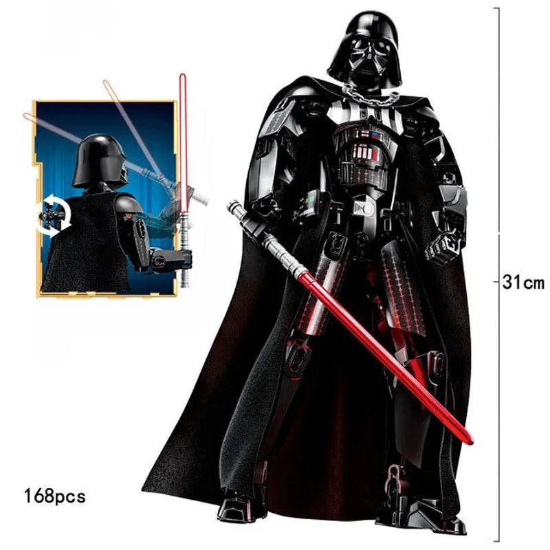 Space Wars Buildable Action Figures Kylo Ren Chewbacca Boba Jango Fett General Grievous Toys for Kids (KSZ605/617/326)