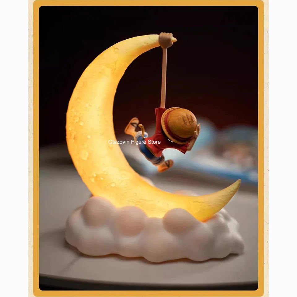 Original Genuine Banpresto One Piece 20cm Luffy With Lamp Action Figure Cute Collectible Model Doll Toys Gifts Wholesale