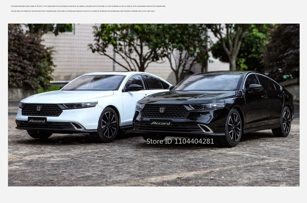 1:18 HONDA Accord Alloy Miniature Model Diecast Toy Door Opened Sound Light Pull Back Front Wheel Steering Classic Birthday Gift