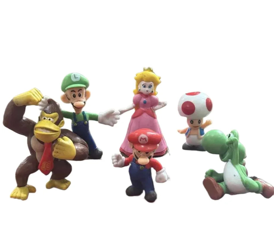 HOT 1-18pcs/set Super Mario Bros PVC Action Figure Toys Dolls Model Set Luigi Yoshi Donkey Kong Mushroom for birthday gift