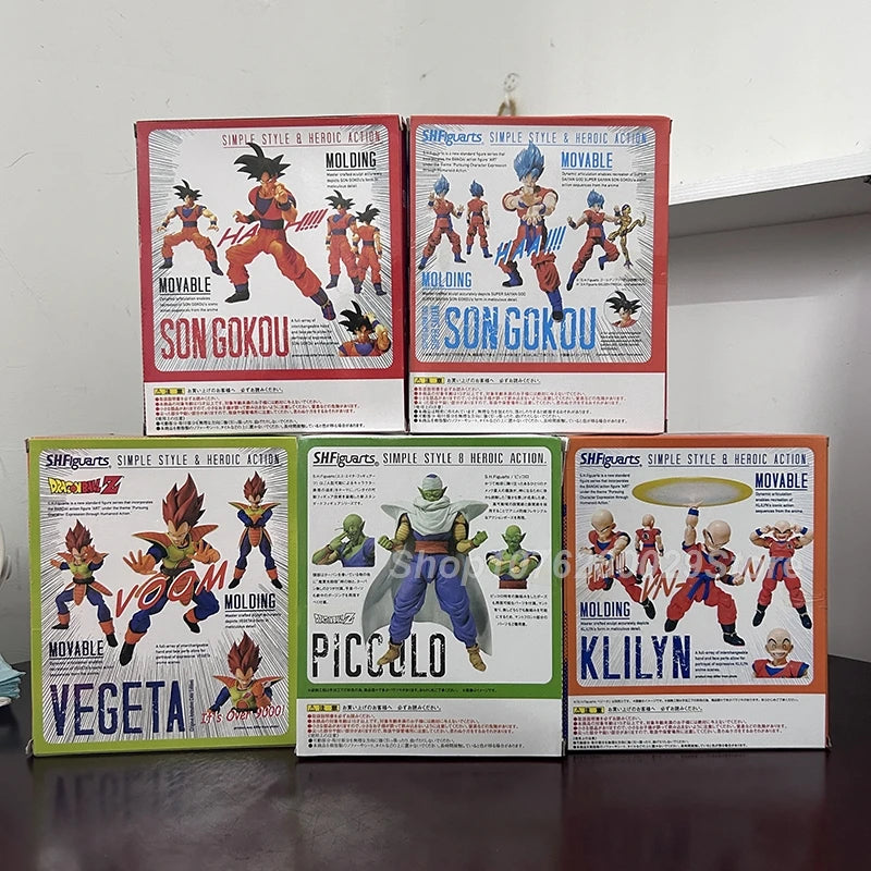 SHF Dragon Ball Series of Action Doll Blue Hair Son Goku Jiren Majin Buu Android Super Saiyan PVC Action Figure Desk Decor Toy